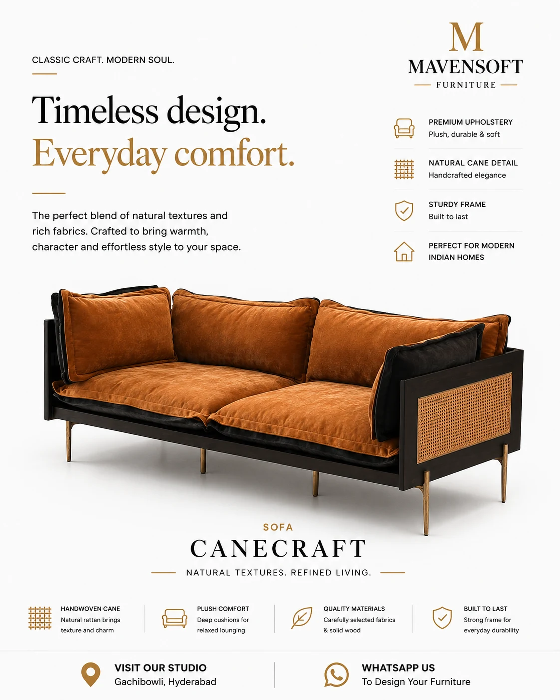Canecraft cane sofa