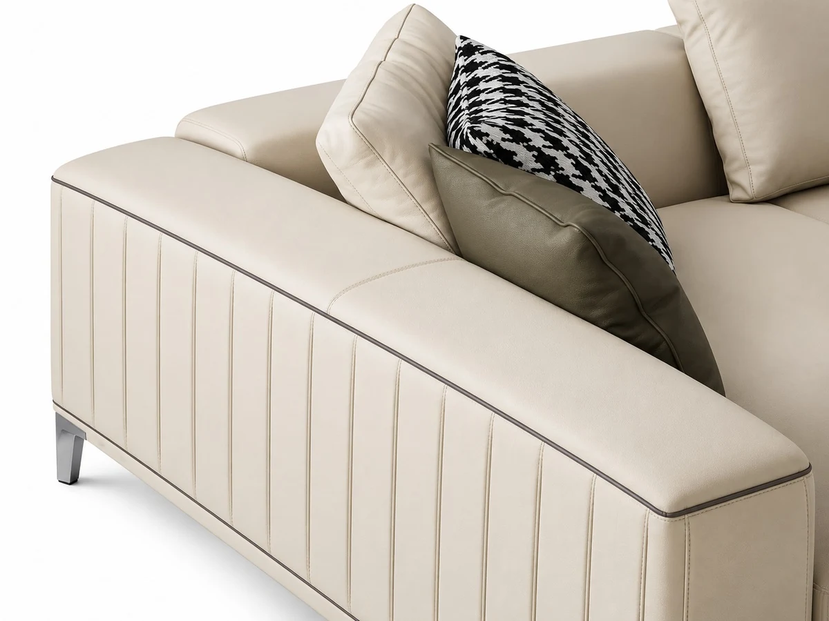 Colin fluted sectional with marble tray, another view