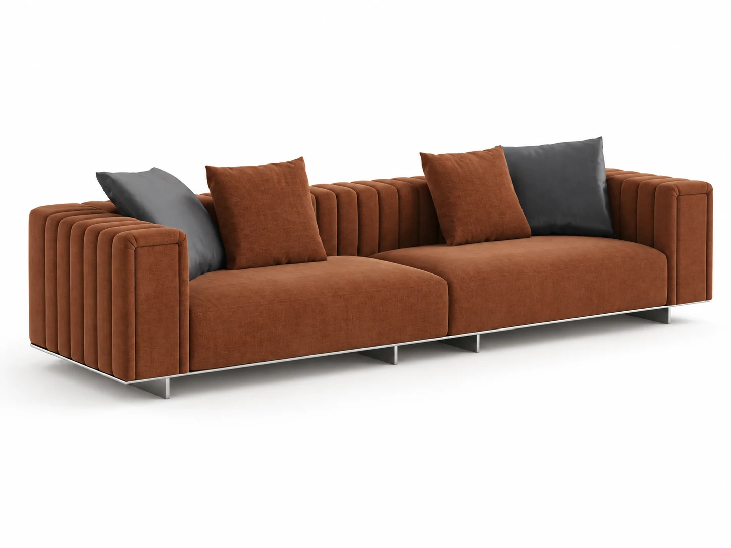 Elysian fluted velvet sofa
