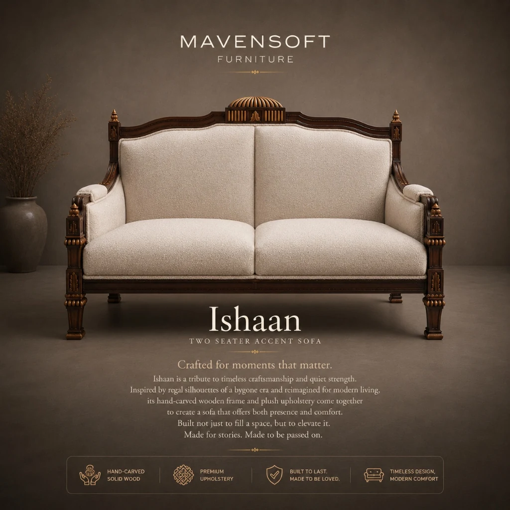 Ishaan carved accent sofa