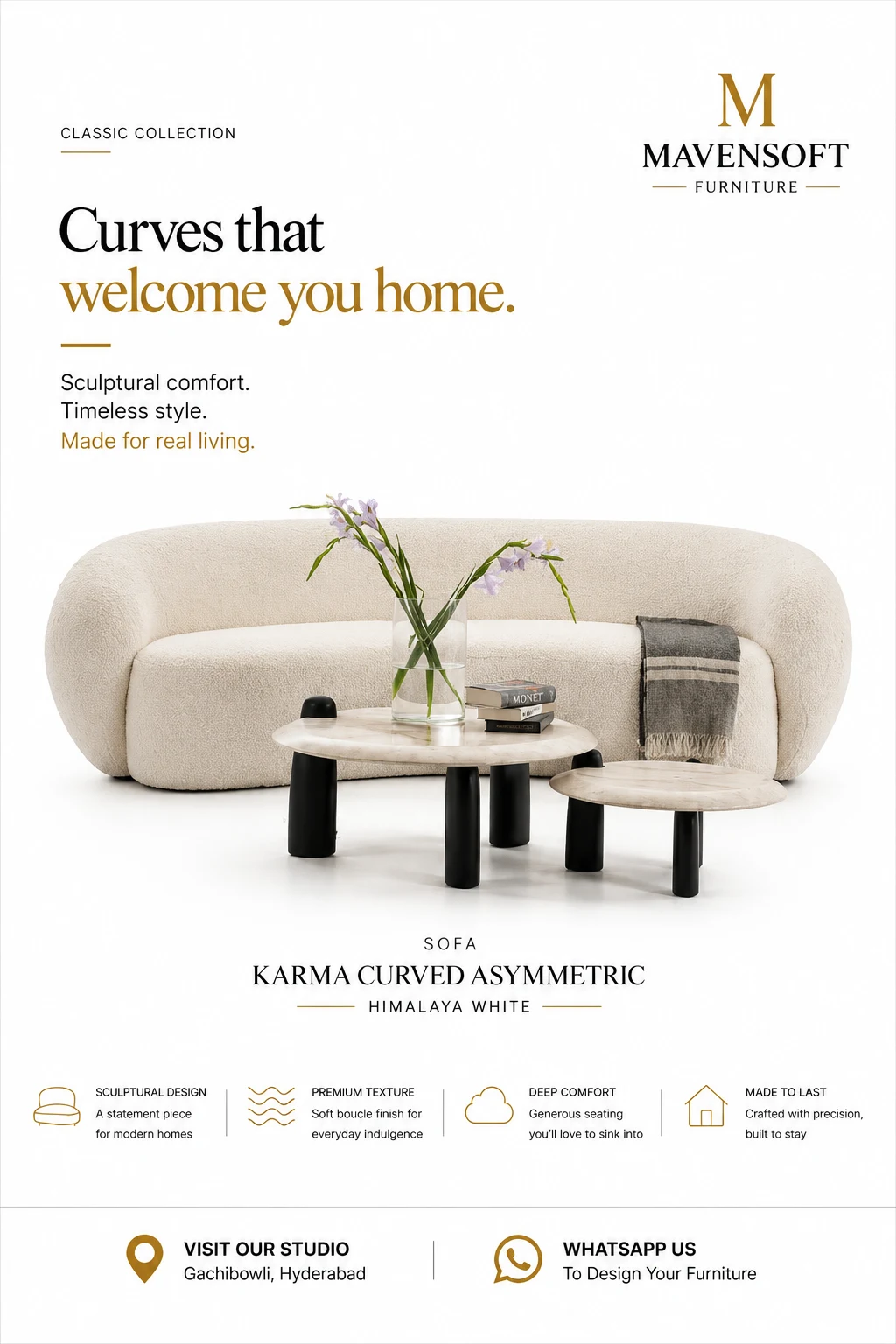 Karma curved sofa