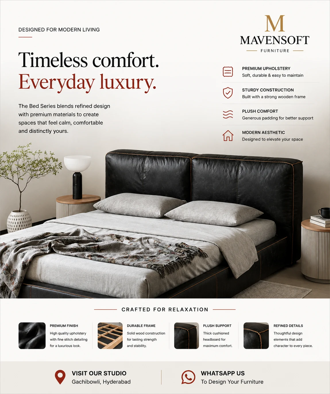 Saddleback leather bed