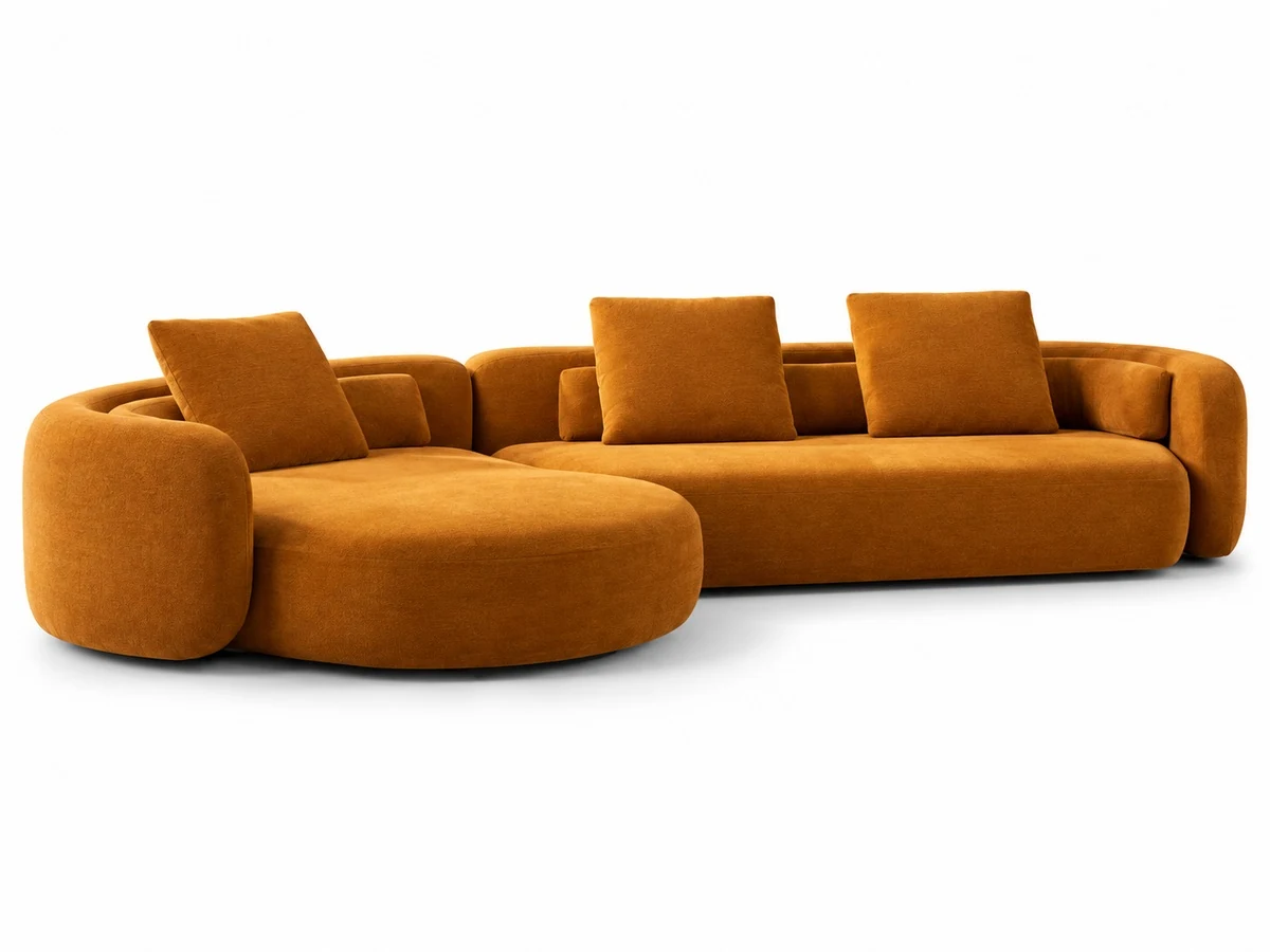 Solano velvet sectional, another view