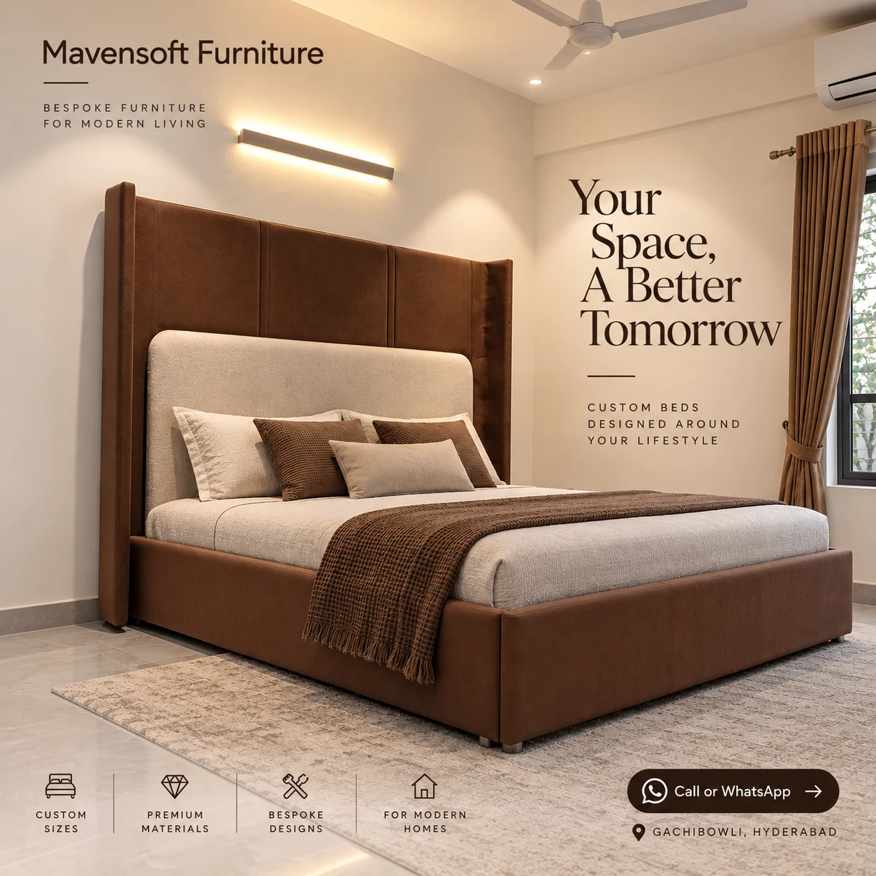 Wingback Horizon bed